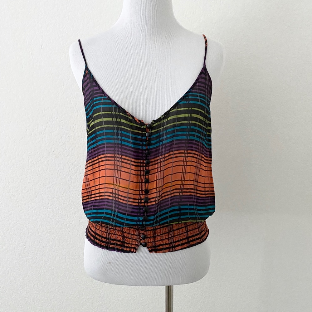 Wish Australia multi color tank top 4 100% silk
